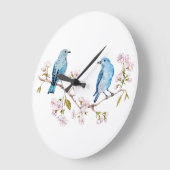 Berg Bluebird op Sakura Branch Grote Klok (Hoek)