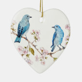 Berg Bluebird op Sakura Branch Keramisch Ornament (Rechts)