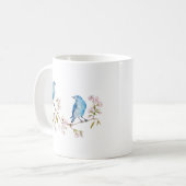 Berg Bluebird op Sakura Branch Koffiemok (Voorkant links)