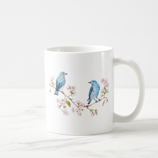 Berg Bluebird op Sakura Branch Koffiemok (Rechts)