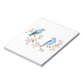 Berg Bluebird op Sakura Branch Notitieblok (Linkerzijde)