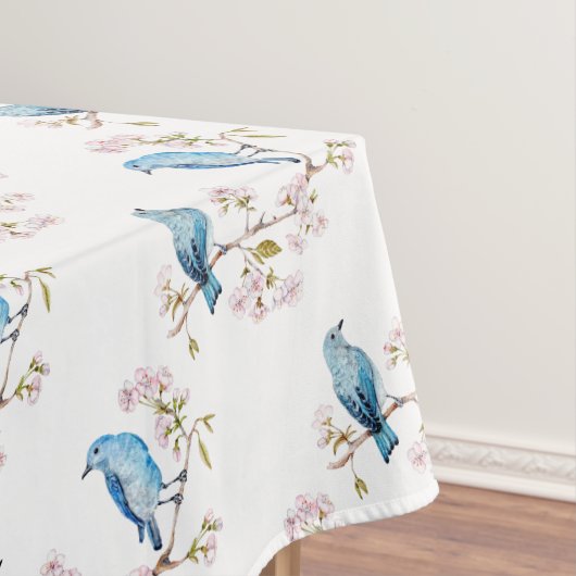 Berg Bluebird op Sakura Branch Tafelkleed (Voorbeeld)