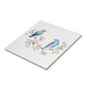 Berg Bluebird op Sakura Branch Tegeltje (Zijkant)