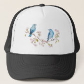 Berg Bluebird op Sakura Branch Trucker Pet (Voorkant)