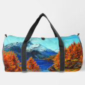 Berg, Bomen, Meer, Sneeuw, Herfst Plunjezak (Achterkant)