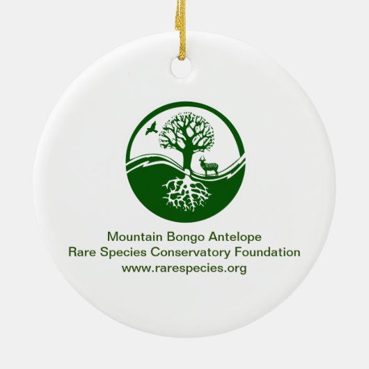 Berg Bongo en Kalf Keramisch Ornament (Achterkant)