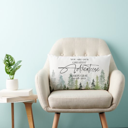 Berg, bos, avontuur, neurierdecor Throw P Kussen (Stoel)