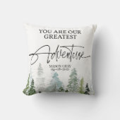 Berg, bos, avontuur, zurierdecor kussen (Voorkant)