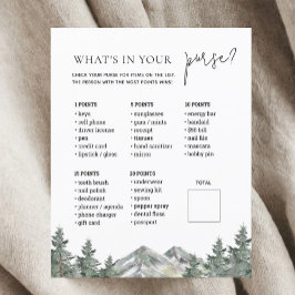 Berg Bos Baby Shower Tas Spel Kaart