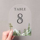 Berg Bos Bomen Bruiloft Acryl Tafel Nummer Uitnodigingen (Insitu (Draagbaar))
