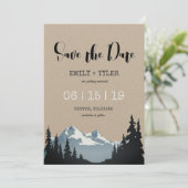 Berg Bos Bruiloft Save The Date Kaart (Staand voorkant)