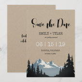 Berg Bos Bruiloft Save The Date Kaart (Voorkant / Achterkant)