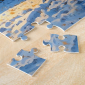Berg Bos Houten Blokhut Kunst Legpuzzel (Zijkant)