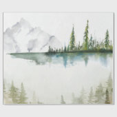 Berg, bos, meer cadeaupapier (Vlak)