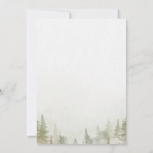 Berg, bos, meer, chique lichten Bewaar de datum Save The Date (Achterkant)