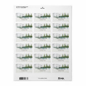 Berg,Bos,Meer,Kerstverlichting Etiket (Full Sheet)
