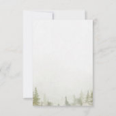Berg, bos, meer, lichten, bruiloft receptie kaart (Achterkant)