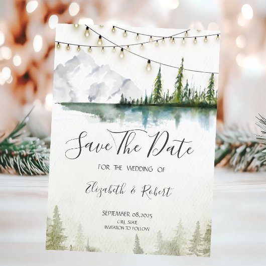 Berg,Bos,Meer,Lichten Chic Save The Date