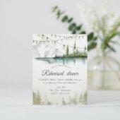 Berg, bos, meer, strijklicht repetitie diner kaart (Staand voorkant)