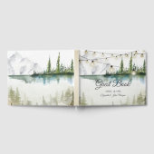 Berg, bos, meer, String Lights bruiloft Gastenboek (Volledig)