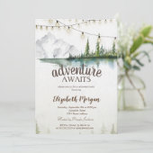 Berg, Bos, Meer, String Lights Kaart (Staand voorkant)