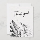 Berg bos rustige fotobruiloft bedankkaart (Voorkant)