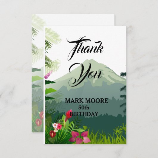 Berg & Bos Zonsondergang Bedankkaart (Voorkant / Achterkant)