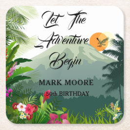 Berg, bos & zonsondergang kartonnen onderzetters