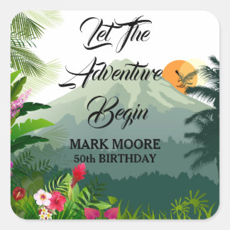 Berg & Bos Zonsondergang Vierkante Sticker