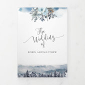Berg, bosbestemming, huwelijk met RSVP Drieluik Uitnodiging (Cover)