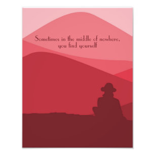 Berg Bourgondische Landschap met Modern Quote Foto Afdruk