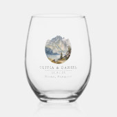 Berg bruiloft gunst Glas (Voorkant)