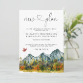 Berg bruiloft | Uitgestelde bruiloft aankondiging (Staand voorkant)