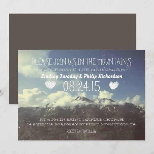 berg bruiloft uitnodigingen (Voorkant / Achterkant)