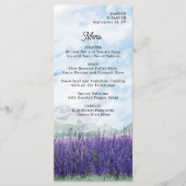 Berg bruiloft Waterverf Lavendel Landscape Menu (Voorkant)