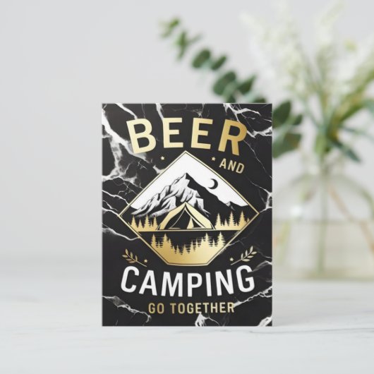 Berg Camping & Bier Briefkaart (Staand voorkant)
