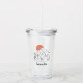 Berg Camping met Naam Acryl Tumbler Drinkbeker (Voorkant)