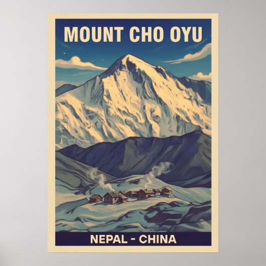 Berg Cho Oyu Nepal-China V01 Poster (Voorkant)