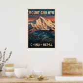 Berg Cho Oyu Nepal-China V02 Poster (Keuken)