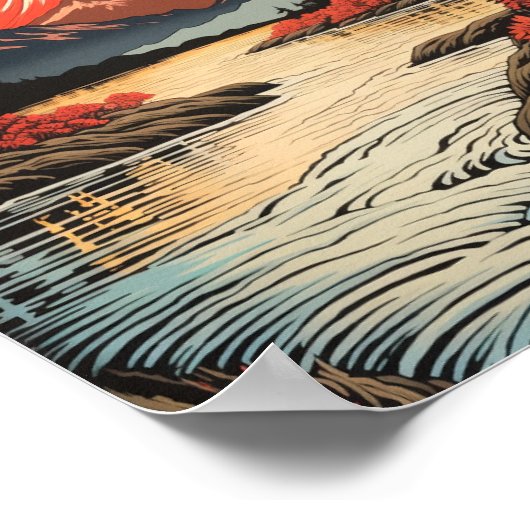 Berg 🏔️ & de avondzon ☀️ poster (Hoek)