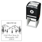 Berg Dennenboom Landschap Winter Retouradres Zelfinktende Stempel (In situ)