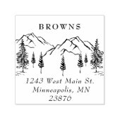 Berg Dennenboom Landschap Winter Retouradres Zelfinktende Stempel (Design)