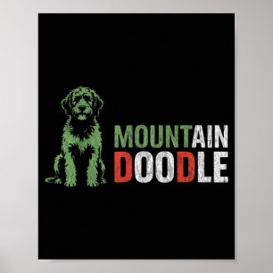 Berg Doodle Hond Liefhebber Vintage Retro Wandelen Poster