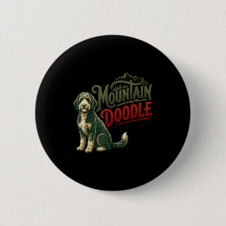 Berg doodle hondenliefhebbers vintage retro outdoo ronde button 5,7 cm