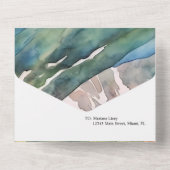 Berg dromerige Waterverf glitter bruiloft B All In One Uitnodiging (Achterkant)