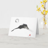 Berg, een Sumi-e Kaart (Gele Bloem)