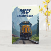 Berg Eerste Vaderdag Treinkaart Kaart (Gele Bloem)