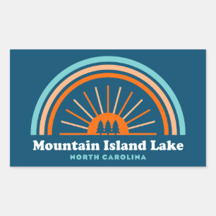 Berg-eiland Lake North Carolina Rainbow Rechthoekige Sticker