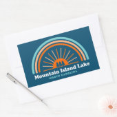 Berg-eiland Lake North Carolina Rainbow Rechthoekige Sticker (Envelop)