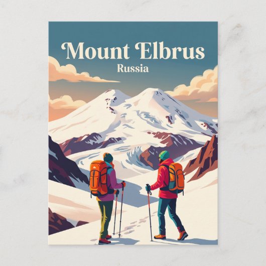 Berg Elbrus Rusland Briefkaart (Voorkant)